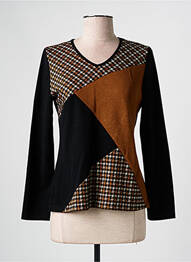 Pull coupe cintrée manches longues noir GUY DUBOUIS femme