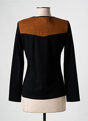 Pull coupe cintrée manches longues noir GUY DUBOUIS femme