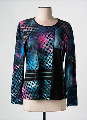 Pull coupe cintrée manches longues noir FRANCE RIVOIRE femme