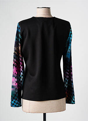 Pull coupe cintrée manches longues noir FRANCE RIVOIRE femme