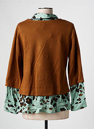Pull coupe cintrée manches longues marron MERI & ESCA femme
