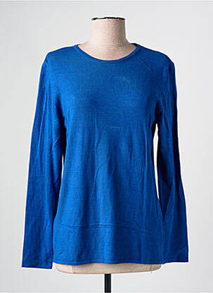 Pull coupe cintrée manches longues bleu GUY DUBOUIS femme