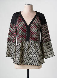 Blouse imprimé fantaisie manches longues noir MERI & ESCA femme