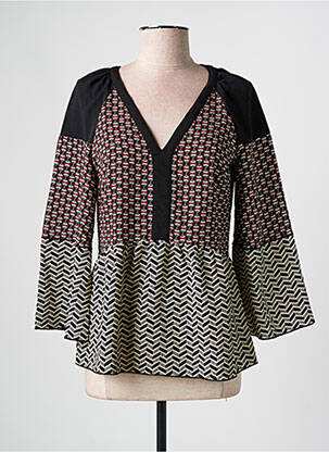 Blouse imprimé fantaisie manches longues noir MERI & ESCA femme