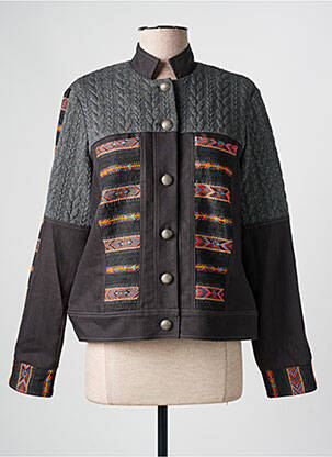 Veste casual col rond gris MERI & ESCA femme
