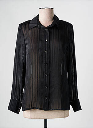 Chemisier tissage crêpe manches longues noir GREGORY PAT femme