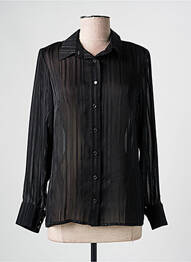 Chemisier tissage crêpe manches longues noir GREGORY PAT femme