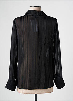 Chemisier tissage crêpe manches longues noir GREGORY PAT femme