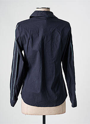 Chemisier coupe droite manches longues bleu FRANCE RIVOIRE femme