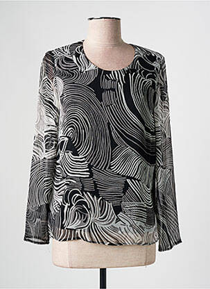 Blouse imprimé fantaisie manches longues noir GUY DUBOUIS femme