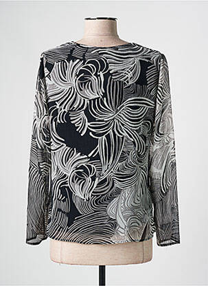 Blouse imprimé fantaisie manches longues noir GUY DUBOUIS femme