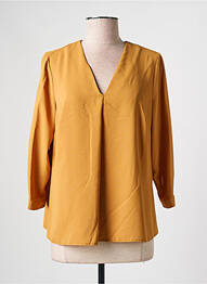 Blouse poignets boutonnés avec fente manches 3/4 jaune GREGORY PAT femme