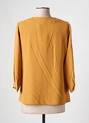Blouse tissage popeline manches 3/4 jaune GREGORY PAT femme