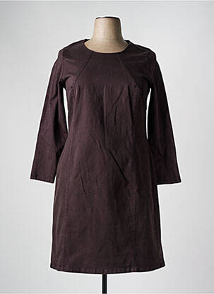 Robe mi-longue manches longues manches longues marron GUY DUBOUIS femme