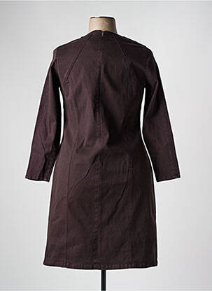 Robe mi-longue manches longues manches longues marron GUY DUBOUIS femme
