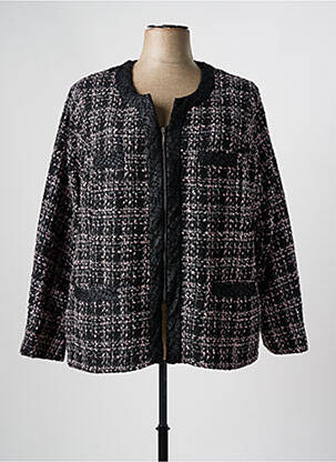 Veste casual col rond noir GUY DUBOUIS femme