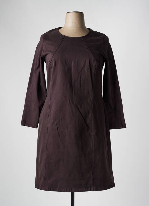 Robe mi-longue manches longues manches longues marron GUY DUBOUIS femme