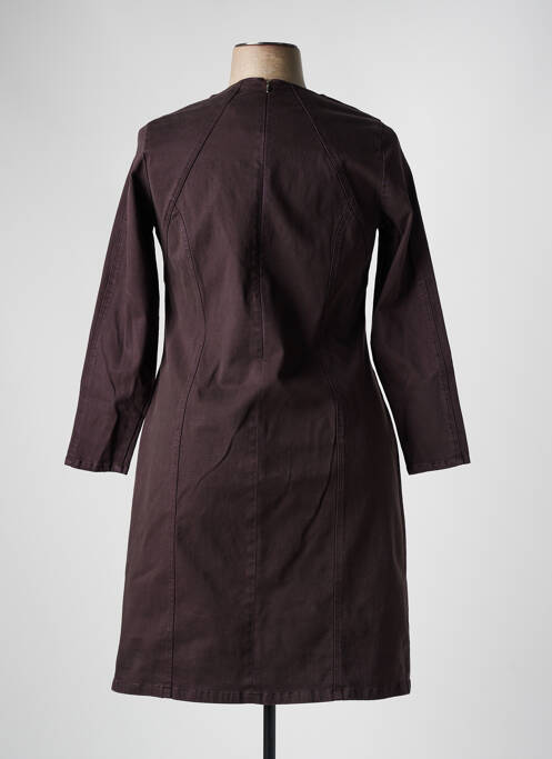 Robe mi-longue manches longues manches longues marron GUY DUBOUIS femme