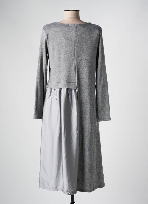 Robe mi-longue gris COULEURS DU TEMPS femme