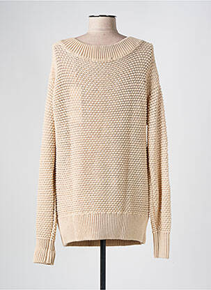 Pull col rond manches longues beige YAYA femme
