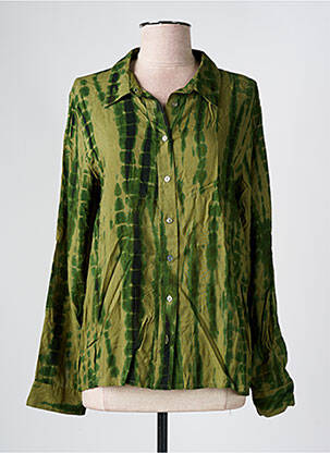 Chemisier tissage popeline manches longues vert LA PETITE ETOILE femme