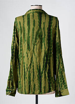 Chemisier tissage popeline manches longues vert LA PETITE ETOILE femme