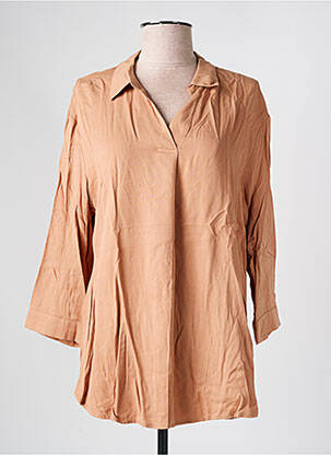 Blouse poignets boutonnés avec fente manches longues marron YAYA femme