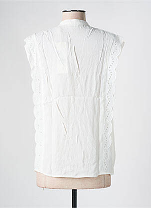 Blouse tissage crêpe manches courtes blanc YAYA femme