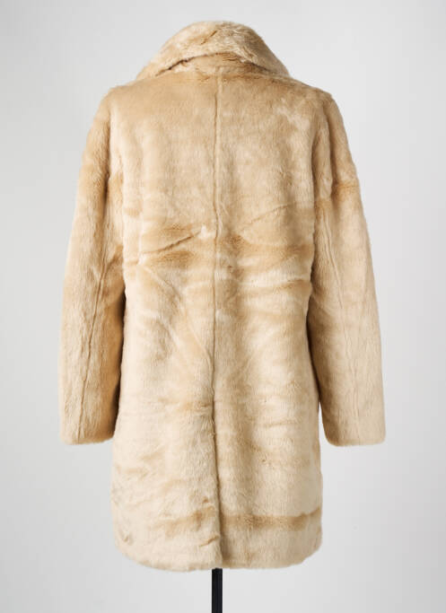 Manteau long coupe cintrée sans capuche beige YAYA femme