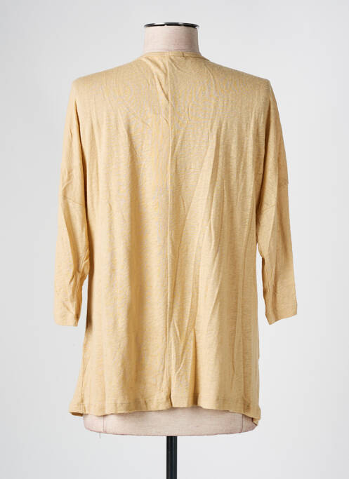 T-shirt col v manches 3/4 beige YAYA femme