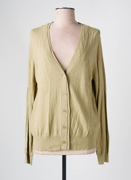 Gilet manches longues vert YAYA pour femme