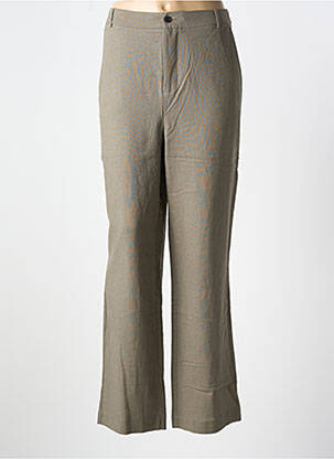 Pantalon chino tissage popeline taille normale marron YAYA femme