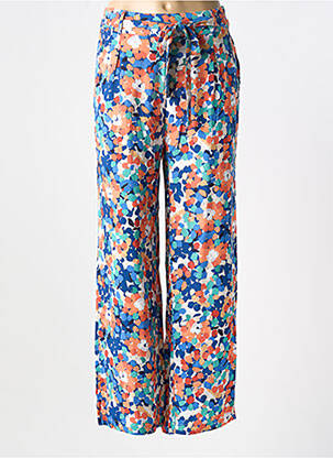 Pantalon large tissage popeline taille haute bleu MOLLY BRACKEN femme