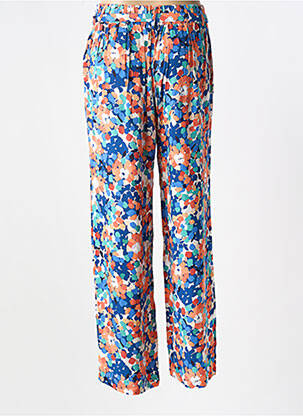 Pantalon large tissage popeline taille haute bleu MOLLY BRACKEN femme