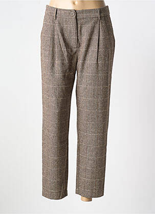 Pantalon 7/8 taille haute taille haute marron MOLLY BRACKEN femme