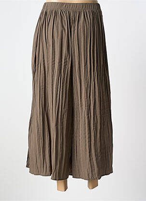 Pantalon large tissage popeline taille normale marron YAYA femme