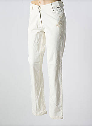 Jeans coupe droite stretch taille normale beige AGATHE & LOUISE femme