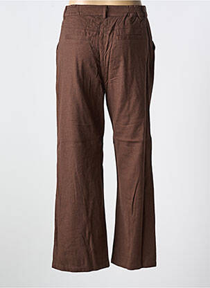 Pantalon chino fermeture zippée sous rabat boutonné taille normale marron AGATHE & LOUISE femme