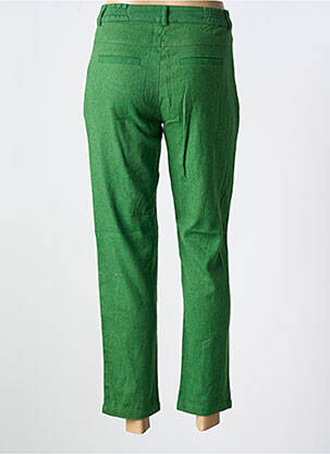 Pantalon chino fermeture zippée sous rabat boutonné taille haute vert AGATHE & LOUISE femme