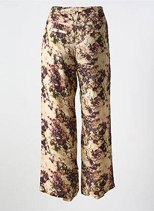 Pantalon droit fermeture zippée sous rabat boutonné taille normale beige AGATHE & LOUISE femme