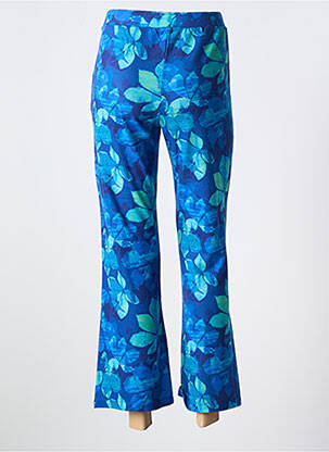 Pantalon flare stretch taille haute bleu AGATHE & LOUISE femme