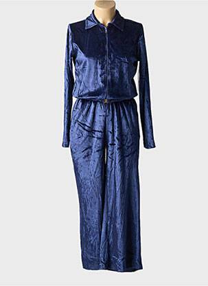 Combi-pantalon fermeture boutonnée sur le devant manches longues bleu AGATHE & LOUISE femme