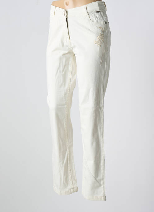 Jeans coupe droite beige AGATHE & LOUISE pour femme