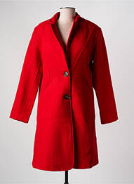 Manteau long coupe cintrée sans capuche rouge AGATHE & LOUISE femme