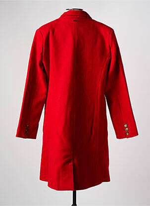Manteau long coupe cintrée sans capuche rouge AGATHE & LOUISE femme