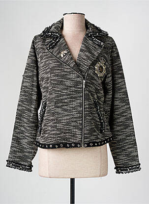 Veste casual col tailleur noir AGATHE & LOUISE femme