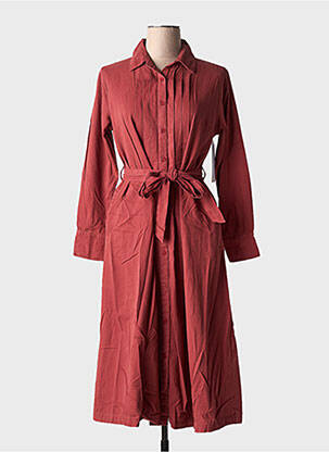 Robe mi-longue manches longues manches longues rouge AGATHE & LOUISE femme