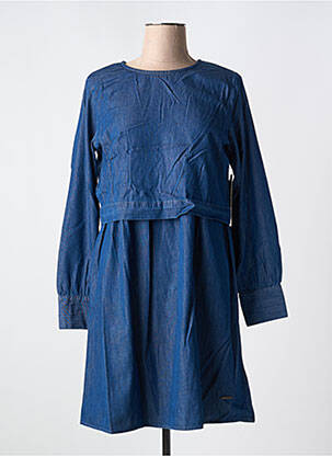 Robe mi-longue manches longues manches longues bleu AGATHE & LOUISE femme