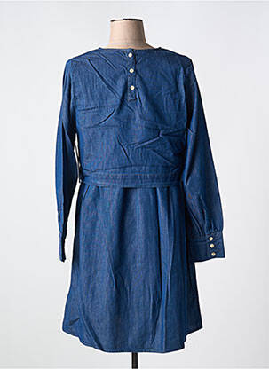 Robe mi-longue manches longues manches longues bleu AGATHE & LOUISE femme