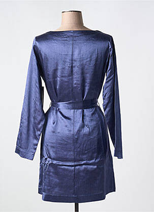 Robe courte manches longues manches longues bleu AGATHE & LOUISE femme